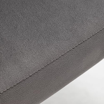 GDFStudio 30.71" Modern Velvet Accent Chair, Comfy Lounge Chair, Upholstered Side Chair with Channel Tufted Back, Gold Metal Legs, Armless Reading Chair for Living Room Bedroom Small Spaces, Gray - color: Gray + Polyester