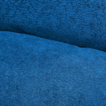 SLEERWAY 3 in 1 Convertible Sleeper Sofa Bed, 56.3" W Easy Pull Out Couch Bed with Dual Cup Holders, Comfy Thick Padding Futon Loveseat with Adjustable Backrest for Living Room Small Space (Blue) - color: Blue, size: 56.3"