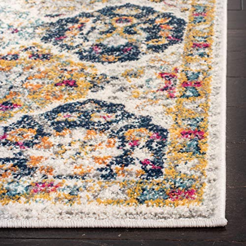 SAFAVIEH Madison Collection Accent Rug - 2'3" x 4', Cream & Multi, Boho Chic Distressed Design, Non-Shedding & Easy Care, Ideal for High Traffic Areas in Entryway, Living Room, Bedroom (MAD611B) - color: Cream/Multi, size: 2'3" x 4' (Rectangular)