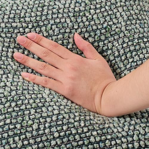 HEAVYWOOD Textured Boucle Pillow Covers 18x18 Set of 2 Striped Boho Farmhouse Throw Pillowcase Rustic Accent Square Couch Cushion Cover for Home Decor Bed Sofa Living Room (Green, 18x18) - color: Green