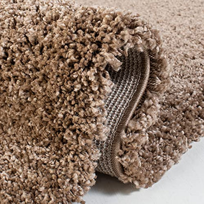 SAFAVIEH Milan Shag Collection Runner Rug - 2' x 10', Dark Beige, Solid Design, Non-Shedding & Easy to Clean, Plush Thick Pile, Ideal for Hallway, Foyer, Bedroom (SG180-1414) - color: Dark Beige, size: 2' x 10' (Runner)