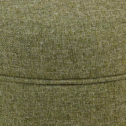 HomePop 19" Round Storage Ottoman - Green Tweed - color: Green Tweed