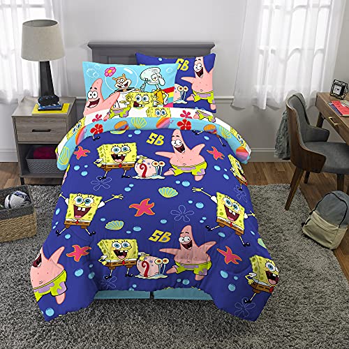Franco Kids Bedding Super Soft Comforter and Sheet Set with Sham, 5 Piece Twin Size, Spongebob Squarepants - color: Spongebob Squarepants, size: Twin