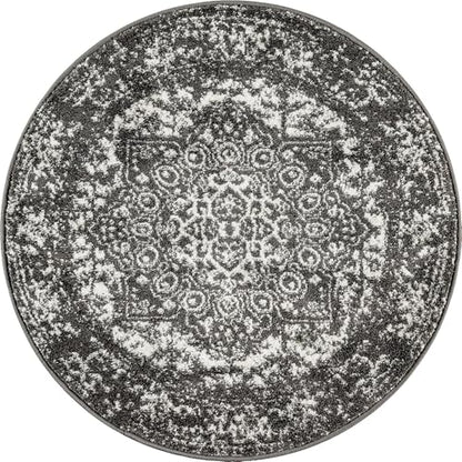 Rugs.com - Arlington Collection Rug – 3 Ft Round Dark Gray Area Rug – Traditional Medallion Design for Entryways, Reading Nooks, and Bedrooms - color: Dark Gray, size: 3' (Round)