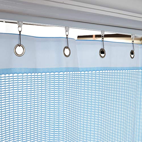 TWOPAGES 5ft Wide x 7ft Tall Flame Retardant Divider Curtains Privacy Cubicle Curtain with Grommet Top (1 Panel,Blue) - color: Blue, size: 60"W x 84"L (Pack of 1)