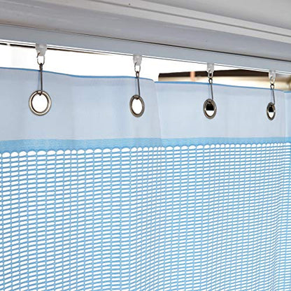 TWOPAGES 5ft Wide x 7ft Tall Flame Retardant Divider Curtains Privacy Cubicle Curtain with Grommet Top (1 Panel,Blue) - color: Blue, size: 60"W x 84"L (Pack of 1)