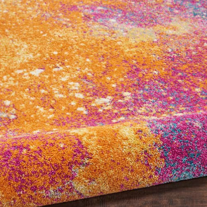 Nourison Home Passion Sunburst 2'2" x 12' Area Rug - Easy Clean, Non Shedding, Bed Room, Living Room, Dining Room, Kitchen (12' Runner) - color: Sunburst, size: 2'2" x 12' (Runner)