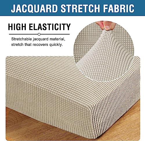 H.VERSAILTEX Super Stretch Individual Seat Cushion Covers Sofa Covers Couch Cushion Covers Slipcover Sets Thick Jacquard Textured Twill Fabric (1 Piece Sofa Cushion Cover, Island Fossi) - color: Island Fossi, size: 1 Cushion Sofa