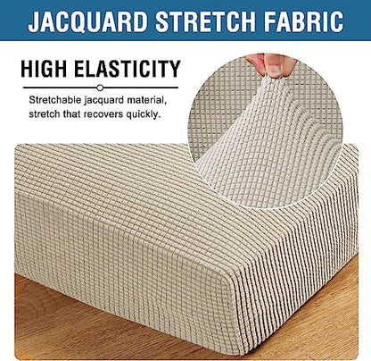 H.VERSAILTEX Super Stretch Individual Seat Cushion Covers Sofa Covers Couch Cushion Covers Slipcover Sets Thick Jacquard Textured Twill Fabric (1 Piece Sofa Cushion Cover, Island Fossi) - color: Island Fossi, size: 1 Cushion Sofa