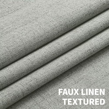 CUCRAF 100% Blackout Window Curtains 54 inches Long 2 Panels Set, Faux Linen Look Thermal Insulated Grommet Drapes, Room Darkening Curtain for Bedroom Living Room(W52 x L54 Inch, Grey Green) - color: Grey Green, size: 52"W x 54"L (Pack of 2)
