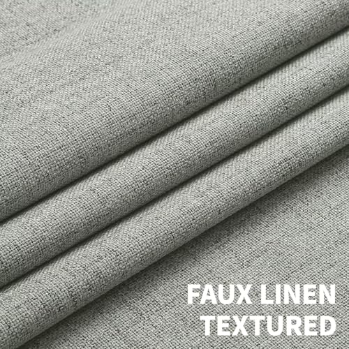 CUCRAF 100% Blackout Window Curtains 72 inches Long 2 Panels Set, Faux Linen Look Thermal Insulated Grommet Drapes, Room Darkening Curtain for Bedroom Living Room(W52 x L72 Inch, Grey Green) - color: Grey Green, size: 52"W x 72"L (Pack of 2)
