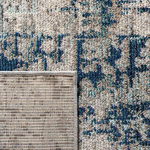 SAFAVIEH Madison Collection Accent Rug - 2'2" x 4', Grey & Blue, Modern Abstract Design, Non-Shedding & Easy Care, Ideal for High Traffic Areas in Entryway, Living Room, Bedroom (MAD460K) - color: Grey/Blue, size: 2'2" x 4' (Rectangular)