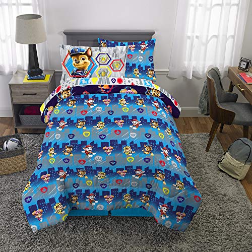 Franco Kids Bedding Super Soft Comforter and Sheet Set with Sham, 5 Piece Twin Size, Paw Patrol Movie - color: Paw Patrol Movie, size: Twin