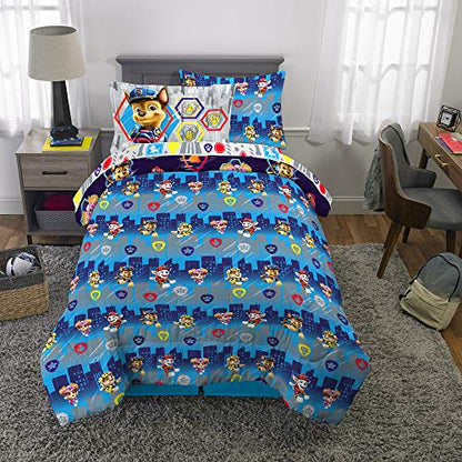 Franco Kids Bedding Super Soft Comforter and Sheet Set with Sham, 5 Piece Twin Size, Paw Patrol Movie - color: Paw Patrol Movie, size: Twin
