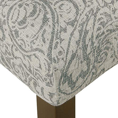 HomePop Parsons Classic Upholstered Accent Dining Chair, Set of 2, Gray and Cream - color: Grey Floral Tree Pattern, style: Pack of 2