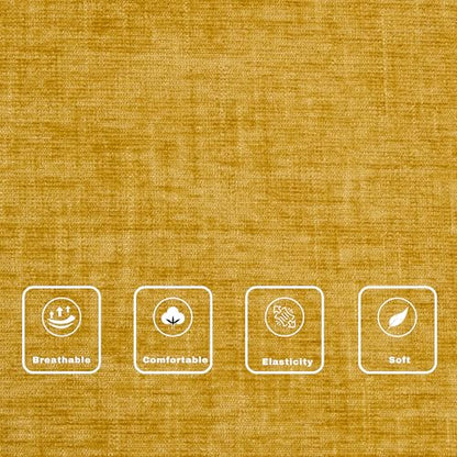 Accent Chair for Living Room,Mid-Century Arm Chair Chenille Fabric Living Room Chairs,Upholstered Reading Chair for Bedroom,Single Sofa Chair with Wood Legs for Apartment (Yellow) - color: Yellow