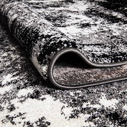 Keen Home Design Runner Rugs - 32"x119" Non-Shedding, Thick Pile Abstract Rugs for Kitchen, Living Room, Bedroom, Dining Room, Entryway - Size: 2'8" x 9'11", Abstract Black - color: Abstract Black, size: 2'8" x 9'11" (Runner)