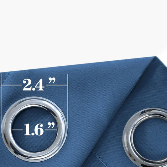Mrs.Naturall Short Window Curtains for Kitchen, Farmhouse Country Blackout Curtains for Bedroom Bathroom 45 Inch Length, Denim Blue - color: Denim Blue, size: 34"W x 45"L (Pack of 2)