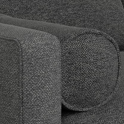 SIMPLIHOME Morrison Sofa and Ottoman 2-Piece Set in Charcoal Grey - color: Charcoal Grey, style: Right Sectional Sofa