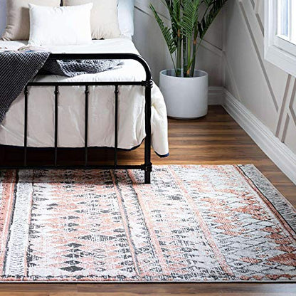 Rugs.com Leipzig Collection Area Rug – 2' x 3' Salmon Low-Pile Rug Perfect for Entryways, Kitchens, Breakfast Nooks, Accent Pieces - color: Salmon, size: 2 x 3 feet Rectangular
