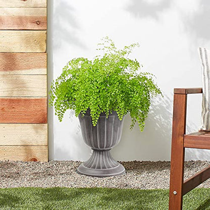 Arcadia Garden Products PL10WW Classic Traditional Plastic Urn Planter, 15" x 13", Whitewash - color: Whitewash, size: 15" x 13"
