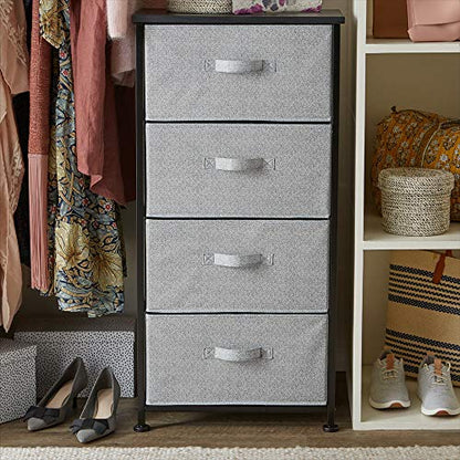 Amazon Basics Fabric 4-Drawer Storage Organizer Unit for Bedroom Closet, Black - color: Black
