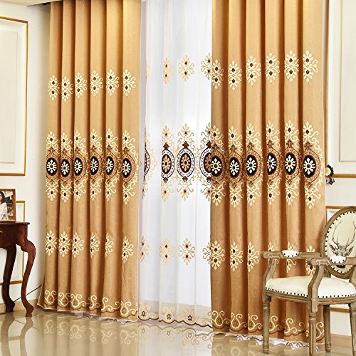 Simple Chenille Curtains, Jacquard Blackout Window Elegance Drapes/Panels/Treatments for Bedroom Living Room, 54 x 96 Inches, Top Grommets, 2 Panels | Medium Weight Fabric, Woven Texture, Soft Light Filtering, Drapes for Living Room and Dining Room Window
