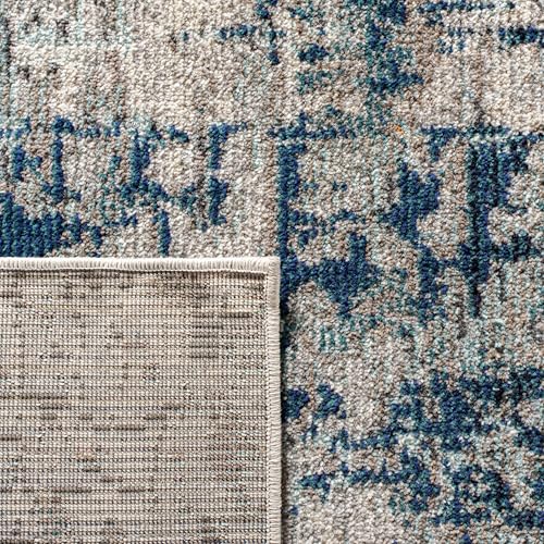 SAFAVIEH Madison Collection Accent Rug - 2'2" x 4', Grey & Blue, Modern Abstract Design, Non-Shedding & Easy Care, Ideal for High Traffic Areas in Entryway, Living Room, Bedroom (MAD460K) - color: Grey/Blue, size: 2'2" x 4' (Rectangular)