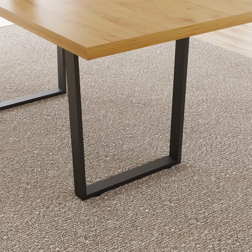Mid-Century Extendable Dining Table Set, 51"-67", 6 Upholstered Chairs - color: Table, size: 51"-67"