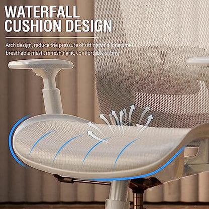 Mesh Office Chair,Ergonomic Computer Desk Chair,Sturdy Task Chair- Adjustable Lumbar Support & Armrests,Tilt Function,Comfort Wide Seat,Swivel Home Office Chair (Grey Frame Grey Mesh) - color: Grey Frame Grey Mesh