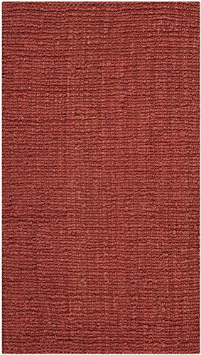 SAFAVIEH Area Rug 3x5 - Natural Fiber Collection - Rust, Handmade Jute, Farmhouse Style, Chunky Textured Thick Pile (NF447C) - color: Rust, size: 3' x 5' (Rectangular)