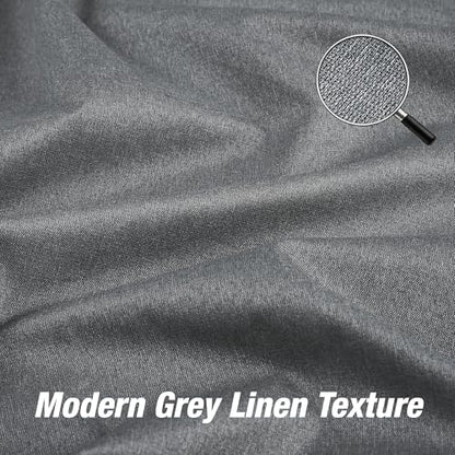 KangBang Gray Blackout Linen Curtains 120 Inches Long 10 FT | Thermal Insulated, Sound Dampening, Lightweight Draperies with Grommet, For Living Room Kitchen, 52x120 Inch, Grey, 2 Panels - color: Grey, size: 52"W x 120"L (Pack of 2)