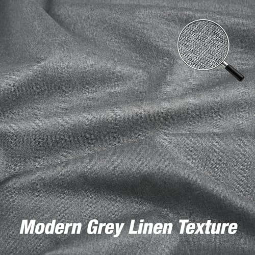 KangBang Full Blackout Linen Grey Curtains 63 Inch Length 2 Panels | Lightweight, Grommet, Thermal Insulated, Soundproof, Privacy Protection, Double-sided Linen, Small Window Fit, 52x63 Inch - color: Grey, size: 52"W x 63"L (Pack of 2)