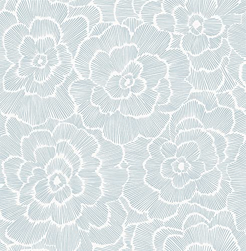 NuWallpaper by WallPops NUS4048 Saraya Peel & Stick Wallpaper, Blue - color: Blue