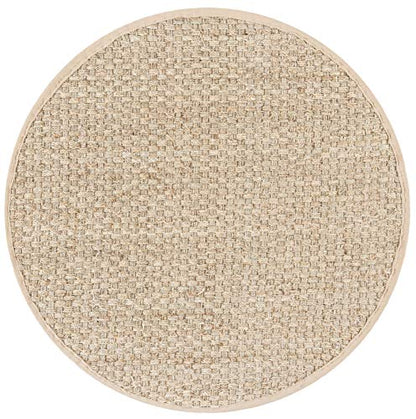 SAFAVIEH Area Rug 3' Round - Natural Fiber Collection - Natural & Beige, Seagrass, Basketweave Pattern with Border (NF114A) - color: Natural/Beige, size: 3' (Round)