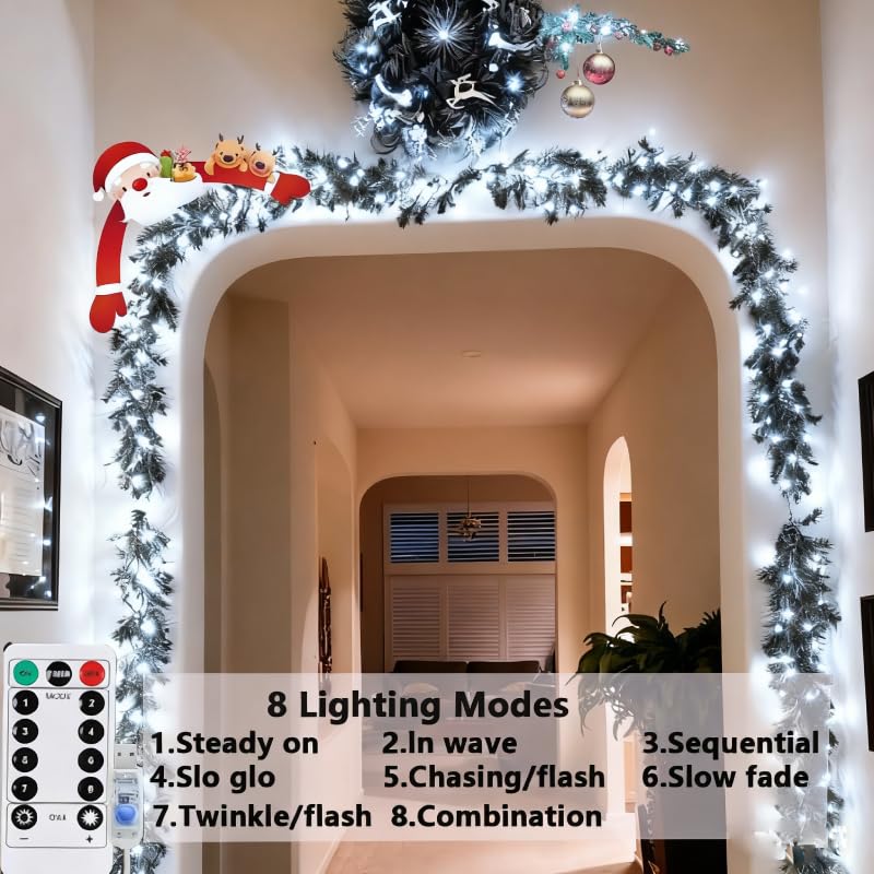 USB Fairy Lights Plug in, 33 Feet 100 LED Twinkle String Lights with Remote and Timer, Waterproof 8 Modes for Bedroom Indoor Wreath DIY Party Wedding Christmas Holiday Decoration(2 Pack White) - size: 2PACK-USB-33FT/100LED-White