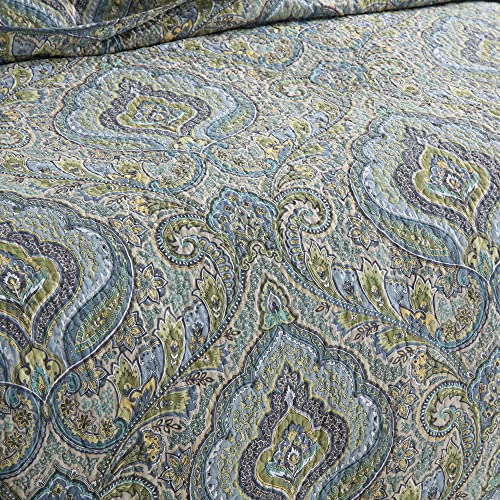 Autumn Dream Cotton Bedspread Quilt Sets, 3 Pieces Reversible Comforter Coverlet Sets, Classical Damask Paisley,King Size - color: Classical Damask, size: King (96by108 inch)