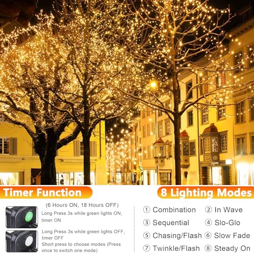Joomer Fairy String Lights 33FT 100LED Plug in Lights Indoor, Warm White | Copper Wire, String Light DIY for Bedroom, Parties, Wedding, Christmas, Outdoor, Indoor Decoration (Non-Connectable) - color: Warm White, size: 100led