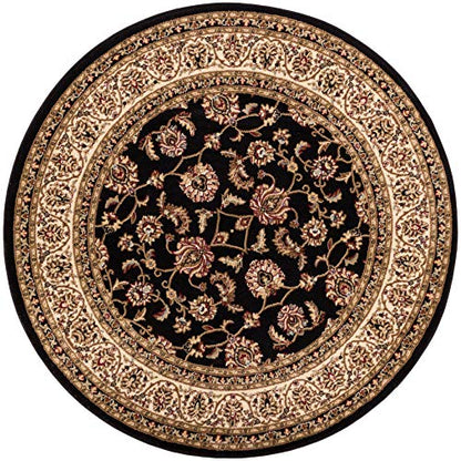 Well Woven Barclay Collection Sarouk Black 8 ft Round Rug - for Living Room, Bedroom, and Dining Room - color: Black, size: 7'10" (Round)