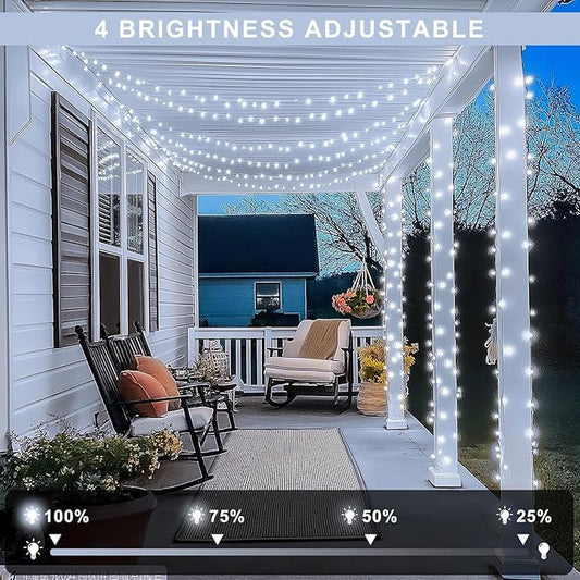 JMEXSUSS 168FT 600 LED White Christmas Lights Outdoor with Remote | Cool White String Lights Indoor Plug in Twinkle Christmas Tree Light for Room Party Wedding Festival Birthday Party Decor - color: White, size: 600 LED