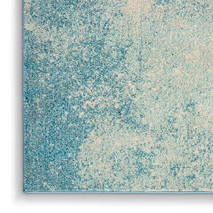Nourison Home Passion Navy/Light Blue 2'2'' x 10' Area-Rug, Modern, Abstract, Easy-Cleaning, Non Shedding, Bed Room, Living Room, Dining Room, Kitchen, (10' Runner) - color: Navy Light Blue, size: 2'2" x 10' (Runner)