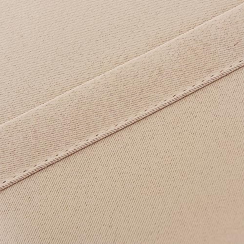 INLINAS Blackout Curtains with Sheer Overlay, Beige, 52x108 Inches | Grommet Top Double Layer Curtains for Bedroom and Living Room Thermal Reduction Light Blocking and Energy Saving, Set of 2 - color: Beige, size: 52"W x 108"L (Pack of 2)