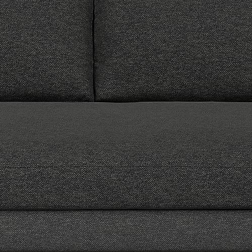 SIMPLIHOME Morrison Sofa and Ottoman 2-Piece Set in Charcoal Grey - color: Charcoal Grey, style: Right Sectional Sofa