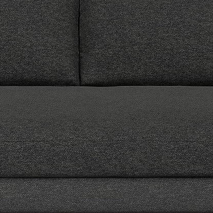 SIMPLIHOME Morrison Sofa and Ottoman 2-Piece Set in Charcoal Grey - color: Charcoal Grey, style: Right Sectional Sofa