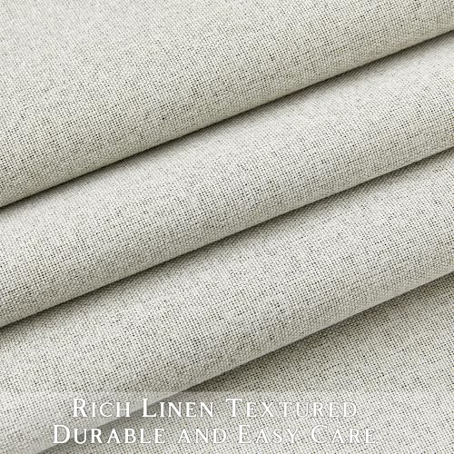 ChrisDowa Greyish Beige Blackout Curtains 45 Inches 2 Panels for Bedroom | Room Darkening,Light Blocking,Thermal Insulated,Faux Linen,Farmhouse,Grommet,Window Treatment,Drapes,Living Room,52x45 - color: Greyish Beige, size: 52"W x 45"L (Pack of 2)