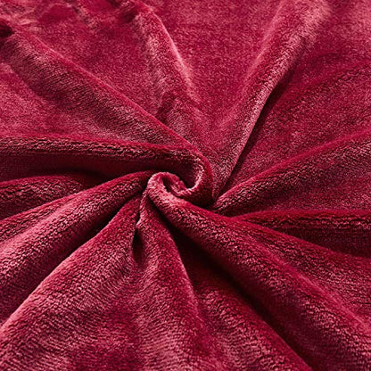 TASTHROW Large Flannel Fleece Throw Blanket, 50×70 Inch - Burgundy | Cozy Lightweight Thick Blanket - All Seasons Suitable for Women, Men and Kids (Two Pack) - color: Burgundy, size: Two Pack 50"x70"