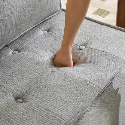 Modular Linen-Frame Sofa: Versatile Sectional for Small Apartments, Mix-and-Match Design (Light Grey) - color: Light Grey