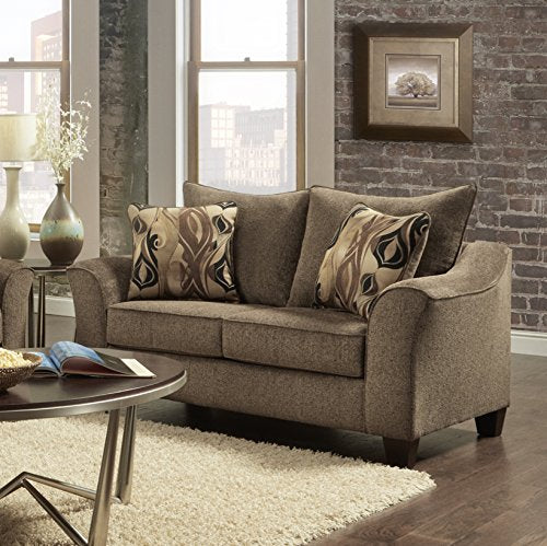 Roundhill Furniture Camero Cafe Sofa And Loveseat Set - color: Café