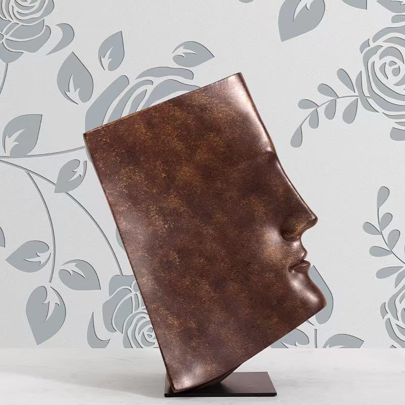 Nordic Retro Abstract Book Shape Face Sculpture, Resin, Modern Art Decor, Home Accent Figurine，2 Sizes to Choose from (Large Size) - size: large size