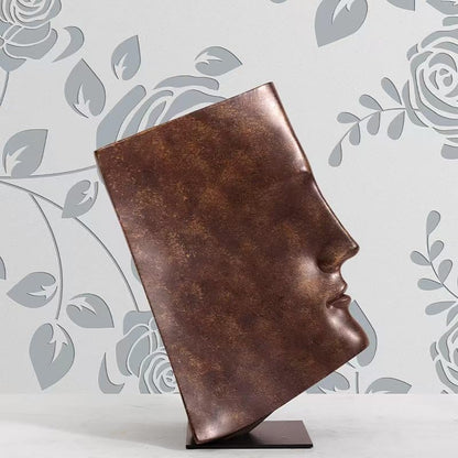 Nordic Retro Abstract Book Shape Face Sculpture, Resin, Modern Art Decor, Home Accent Figurine，2 Sizes to Choose from (Large Size) - size: large size